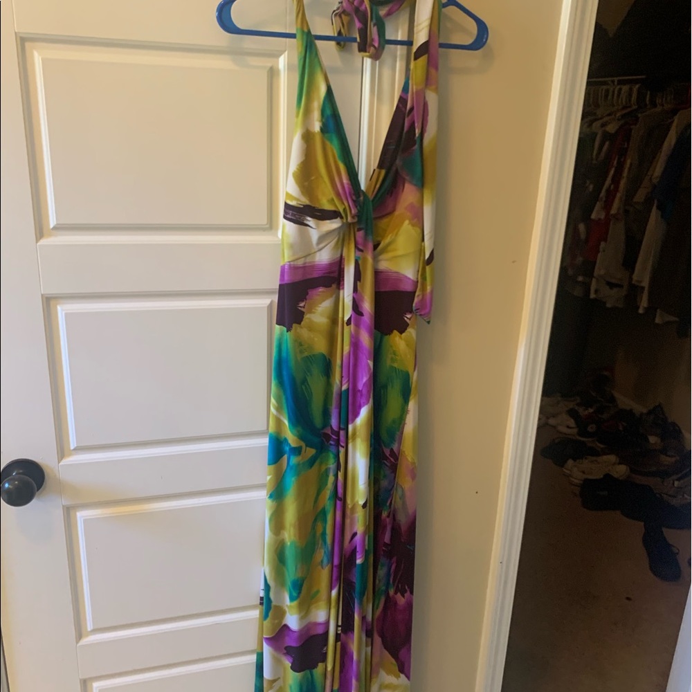 Size large floral halter maxi